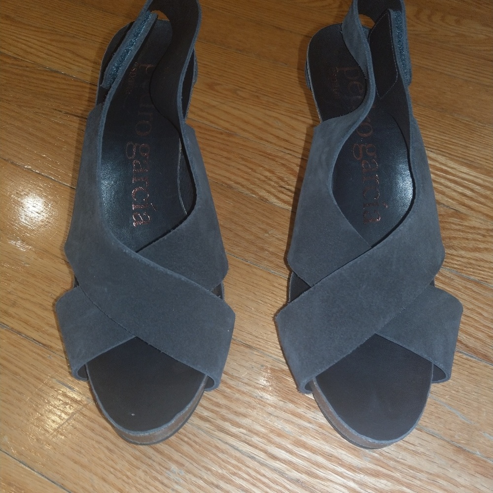 Pedro Garcia libby suede and cork slingback pumps